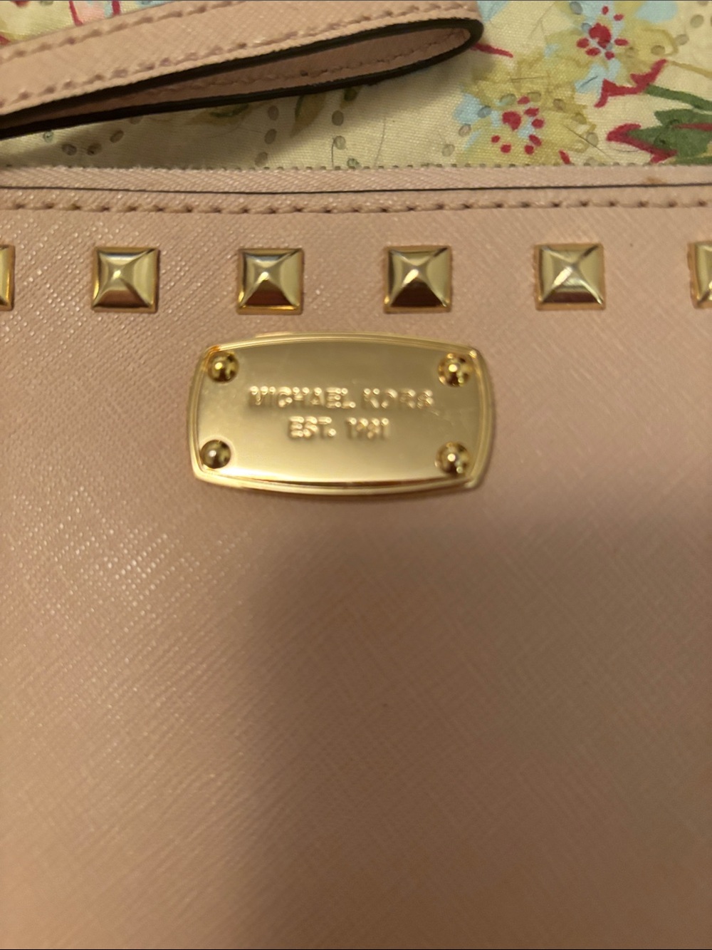 Michael Kors Blush Pink Studded Wristlet Clutch - Picture 2 of 9